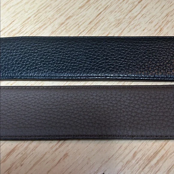 Simonnot Godard Reversible Grained Leather Belt (44) NWOT